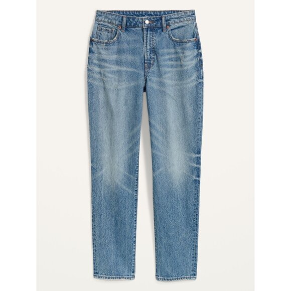 High-Waisted Slouchy Straight Light-Wash Jeans - Picture 1 of 8